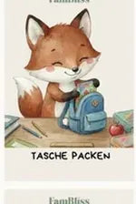 Foxie-Karte: Tasche packen