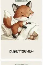 Foxie-Karte: Zubettgehen